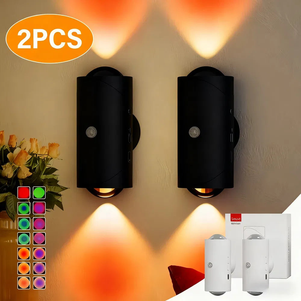 LED Motion Sensor Night Light Rechargeable Magnetic Wall Lamp