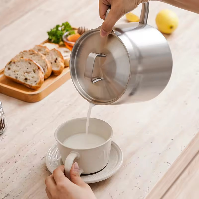 2L Stainless Steel Oil Filter Pot with Fine Mesh & Frying Basket