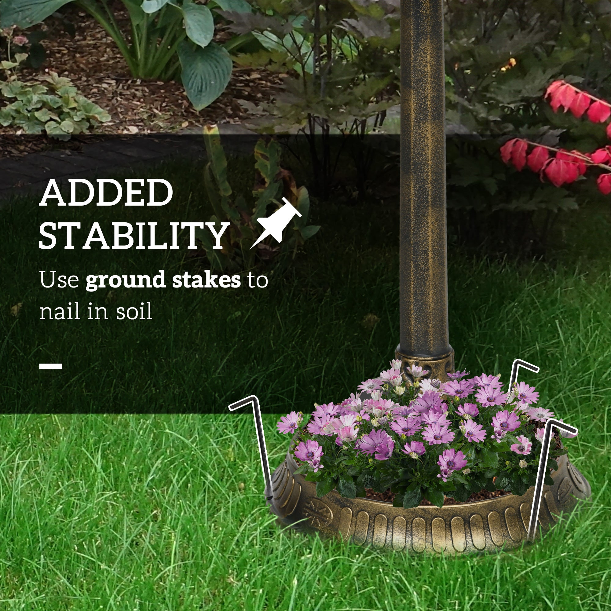 Premium Antique Bird Bath Feeder Bowl with Pedestal Bronze Decor