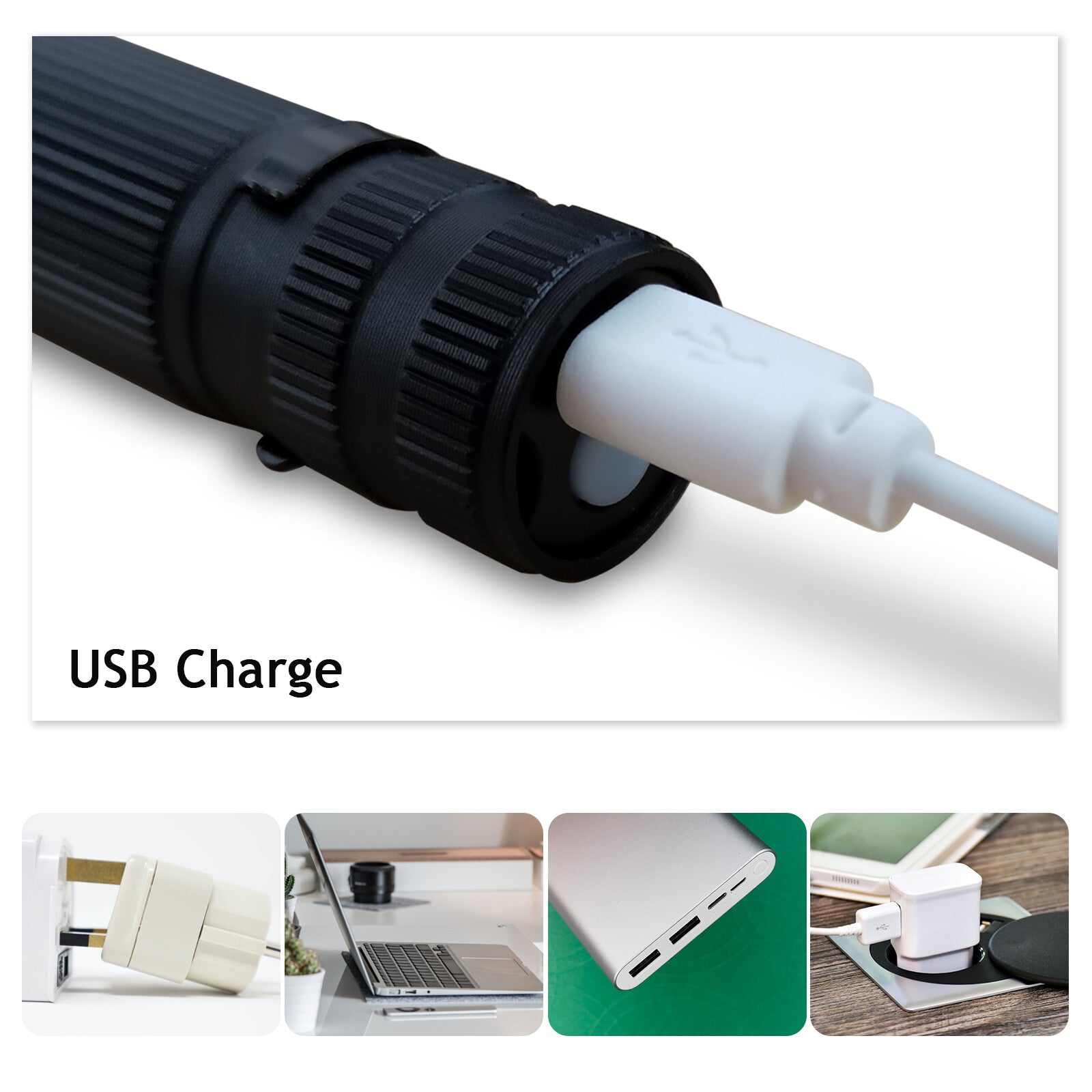 Ultra Bright Tactical LED Flashlight USB Rechargeable Mini Torch