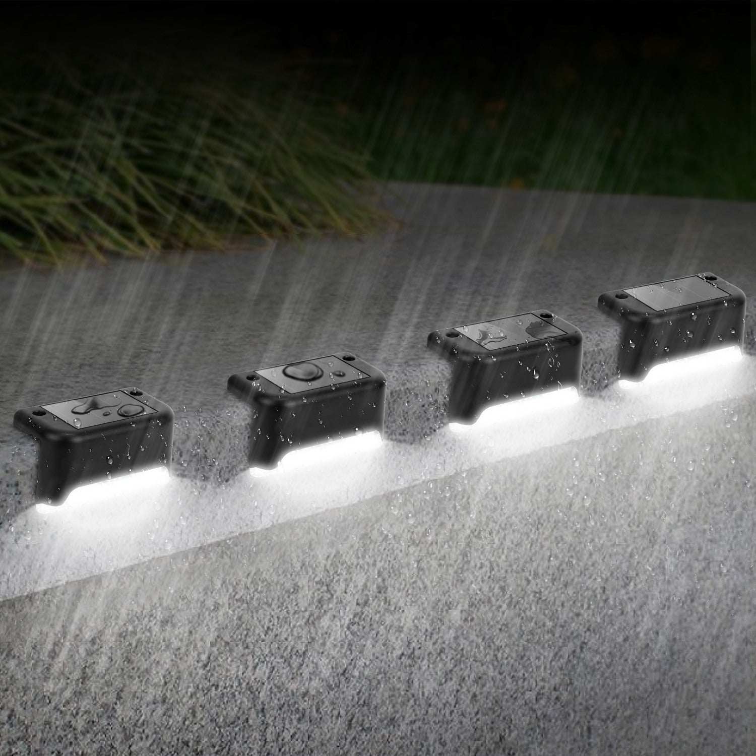 Solar LED Step Lights Waterproof Dusk to Dawn Outdoor Fence Lamps