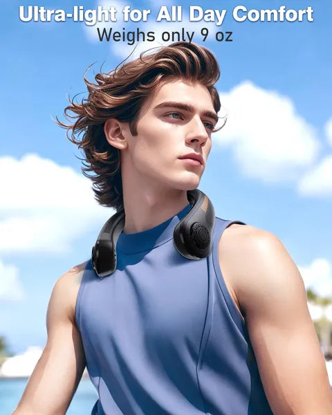 Powerful Portable Neck Fan Rechargeable Hands Free Cooling