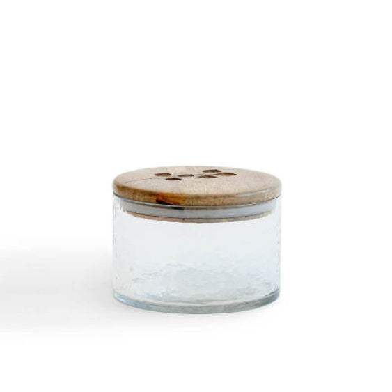 700ml Leafy Twig Glass Jar with Wooden Lid Storage Container
