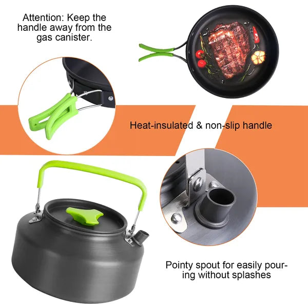 Complete Camping Cooking Set 16 Piece Outdoor Cookware Kit