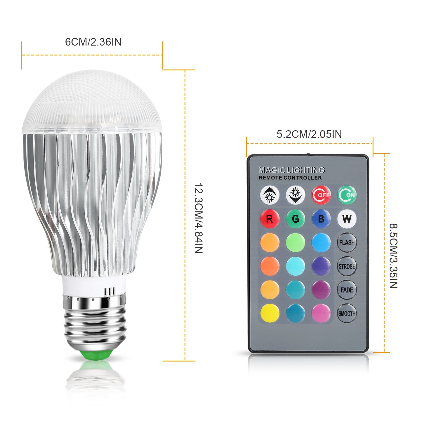 LED RGB Light Bulb 9W E27 Color Changing Remote Mood Lamp