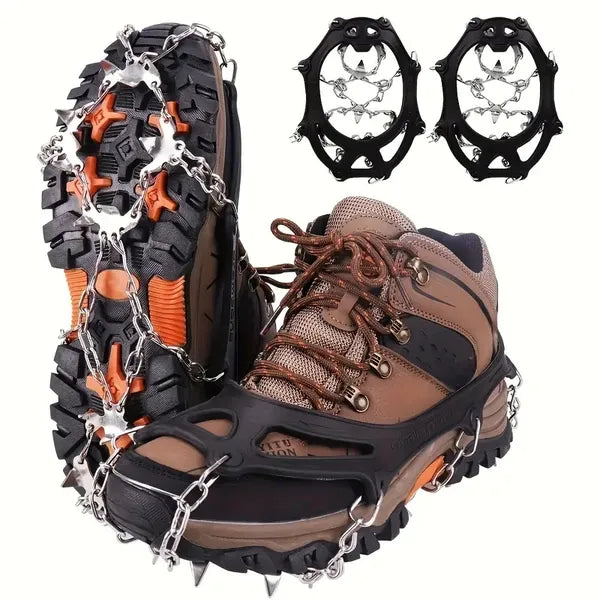 Anti-Slip Ice Cleats with Steel Spikes for Snow Hiking Grip
