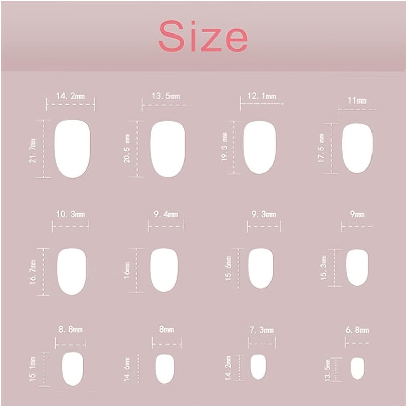 24 PCS Long Fake Nails with Nail Art Design