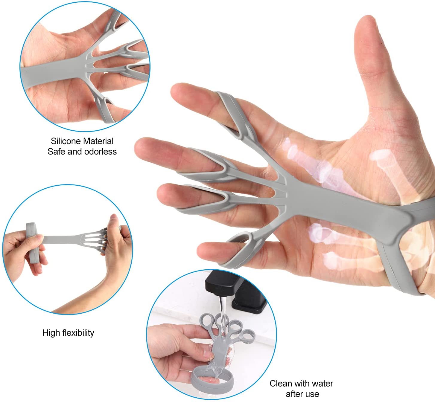 Silicone Finger Stretcher Hand Grip Trainer for Arthritis Relief & Rehabilitation