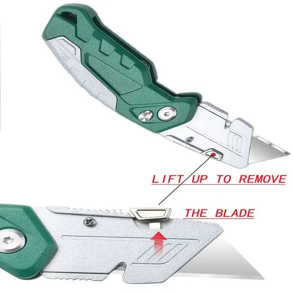 2pcs Utility Knife Set Retractable & Folding Cutter SK5 Blades