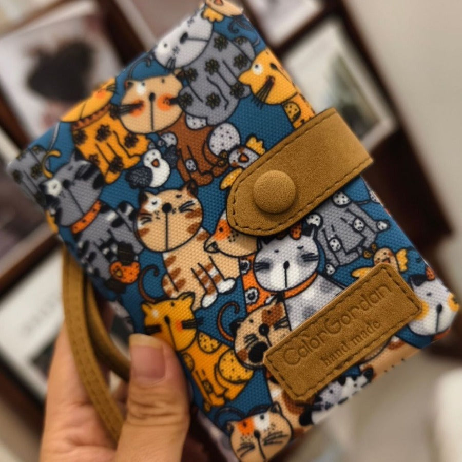 Tri Fold Multifunctional Wallet Printed Multi Card Slot Fashion Purse