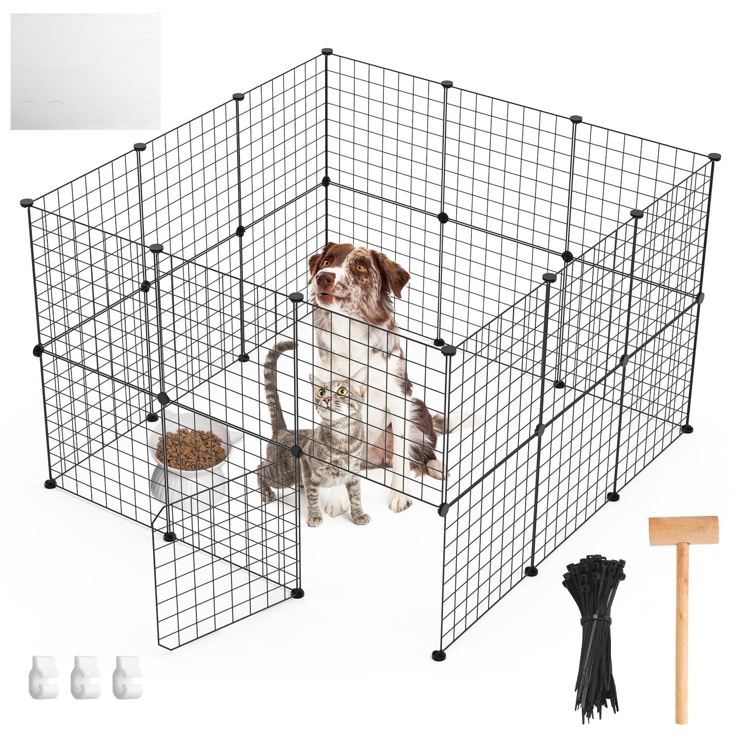 Small Animal Playpen Metal Fence with Door for Indoor Outdoor