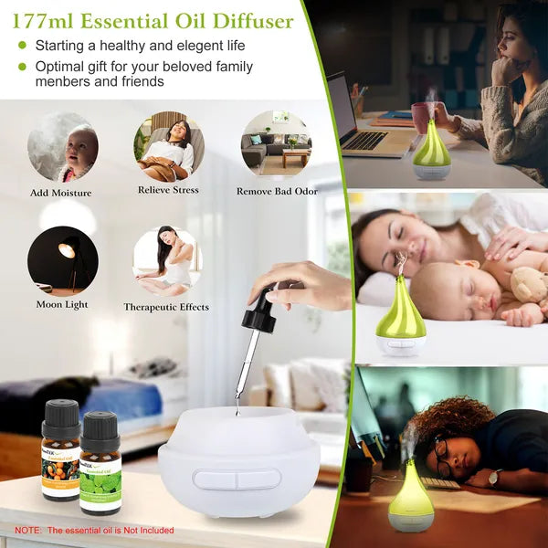 Ultrasonic Cool Mist Humidifier Drop Shape Aroma Diffuser