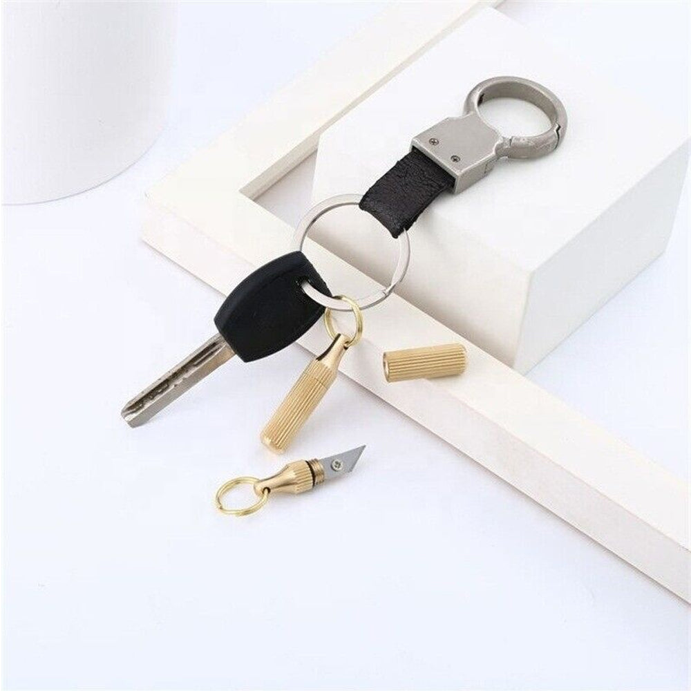 2PCS Stainless Steel Mini Pocket Knife Capsule Keychain Tool Set
