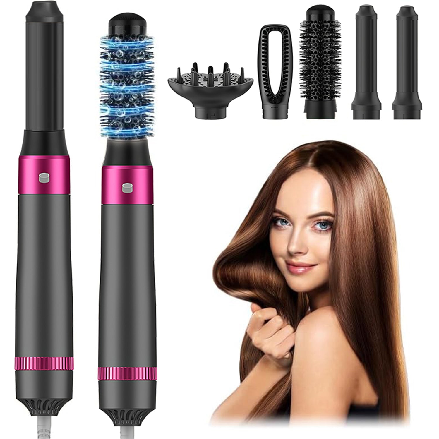 5 in 1 Hair Dryer Brush Kit Blow Dryer Straightener Curler