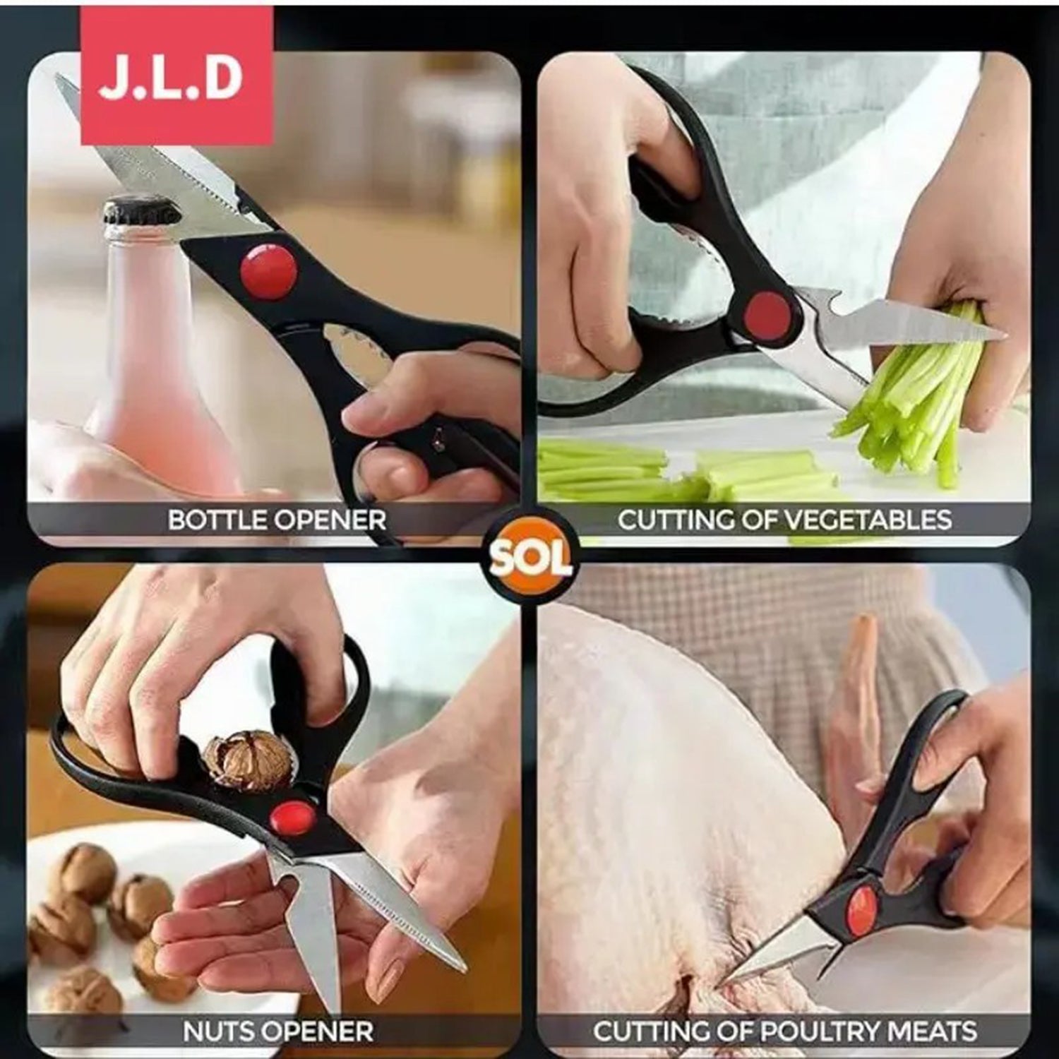 Multifunction Kitchen Scissors with Bottle Opener