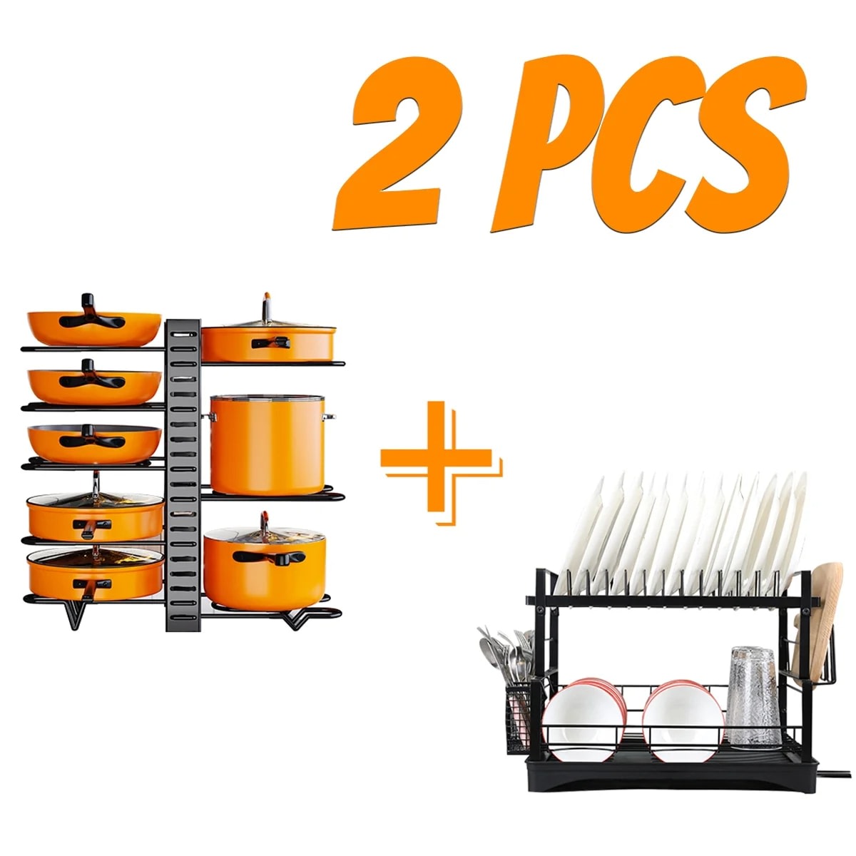 2 Piece Cookware Organizer Rack Set