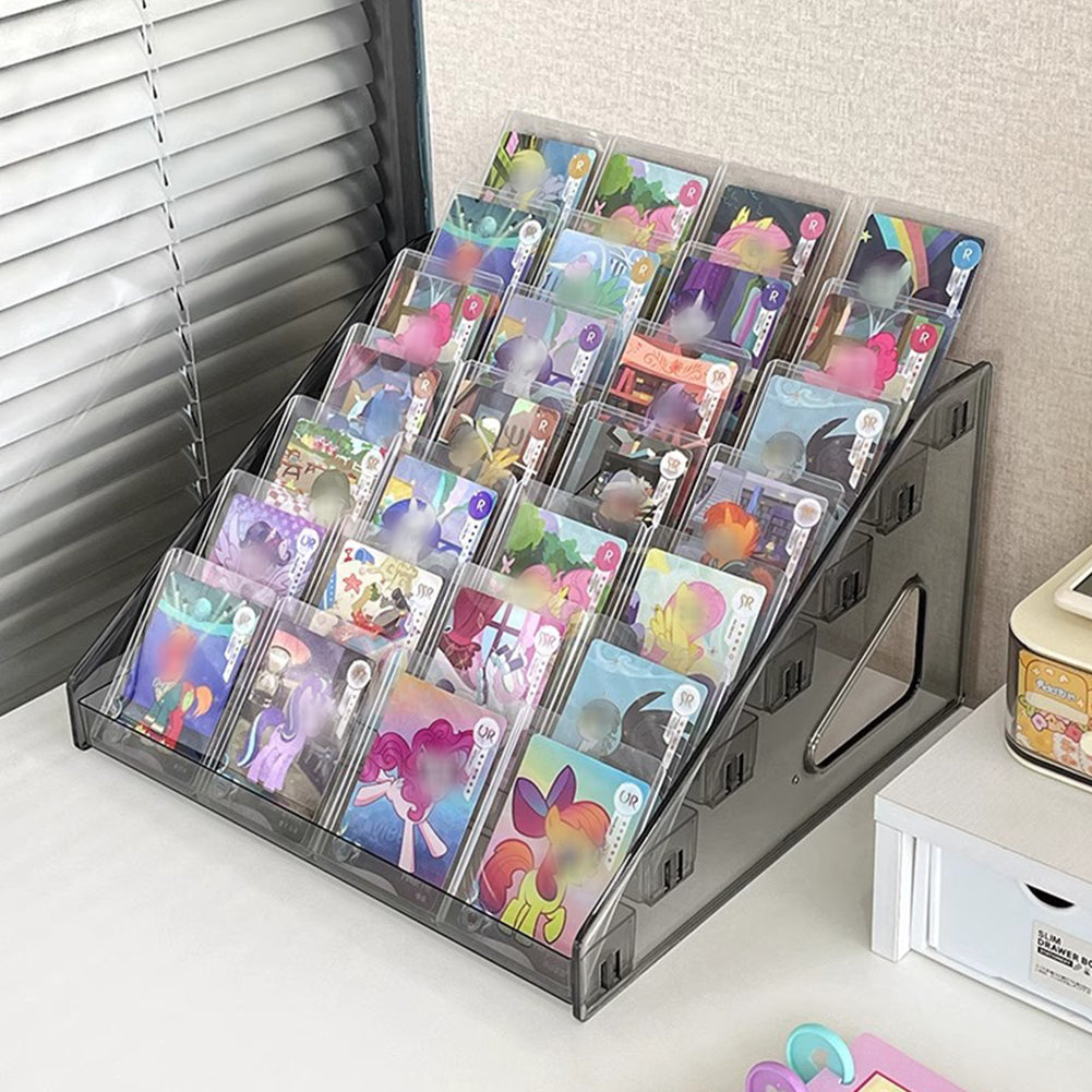 7-Tier Acrylic Card Display Rack Clear Organizer Shelf Stand