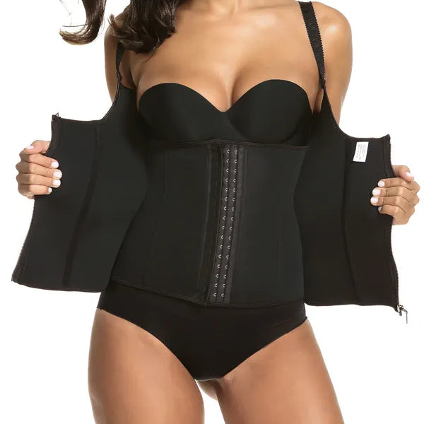 Zipper Waist Trainer Corset Tummy Control Shaper with Back Support