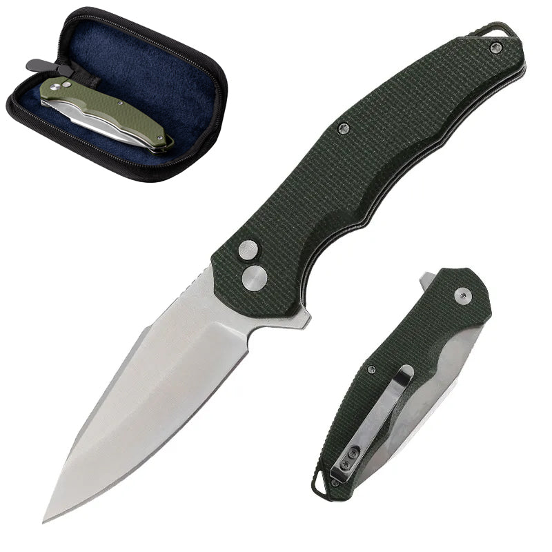 Premium Folding Pocket Knife with G10 Handle and Stainless Steel Blade