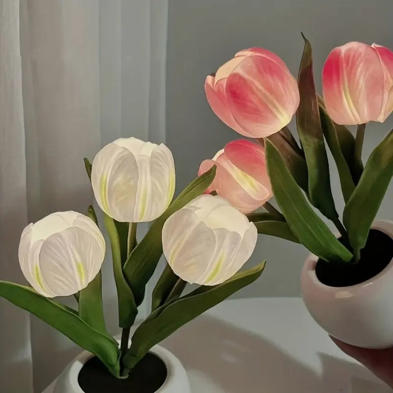 Tulip LED Table Lamp USB Dimmable Flower Vase Night Light