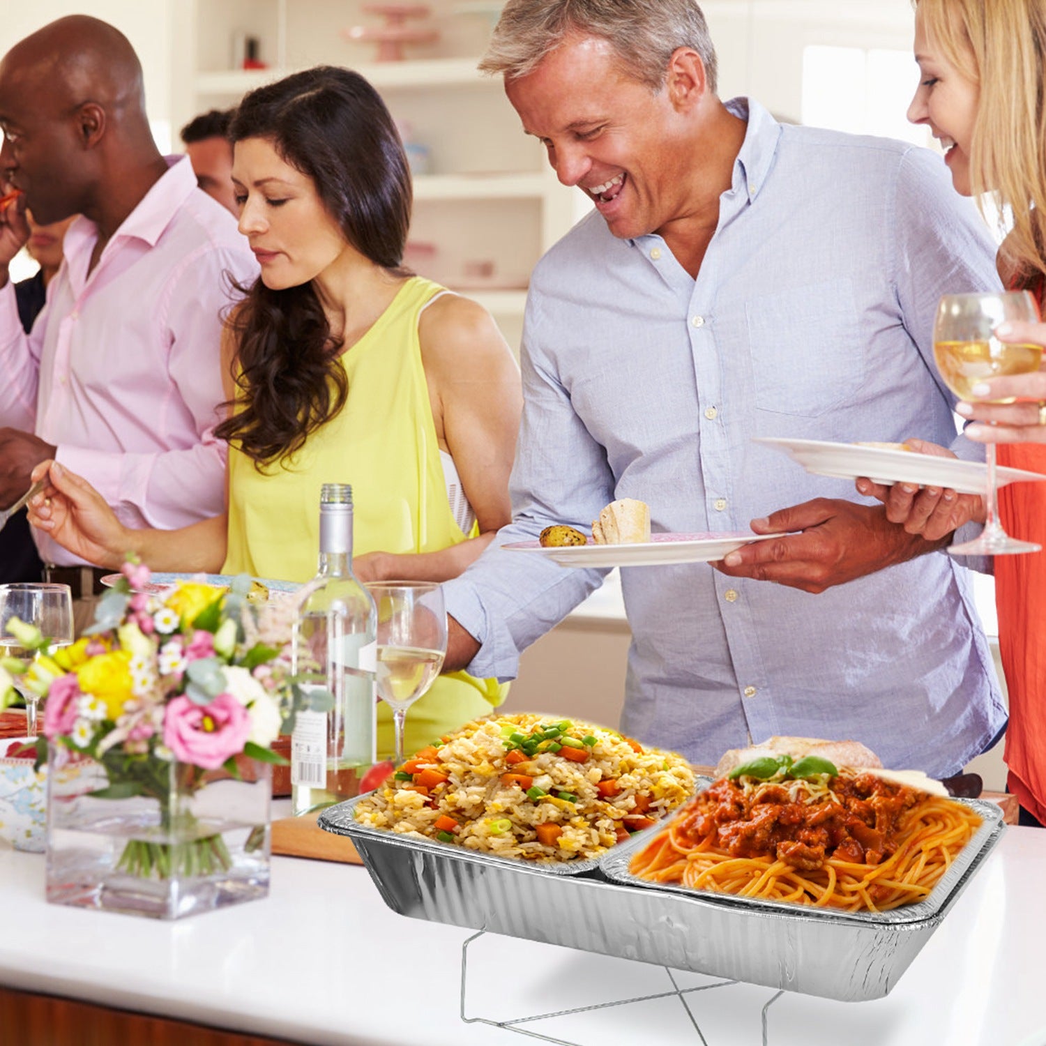 42pcs Chafing Dish Buffet Set Disposable Food Warmers Catering