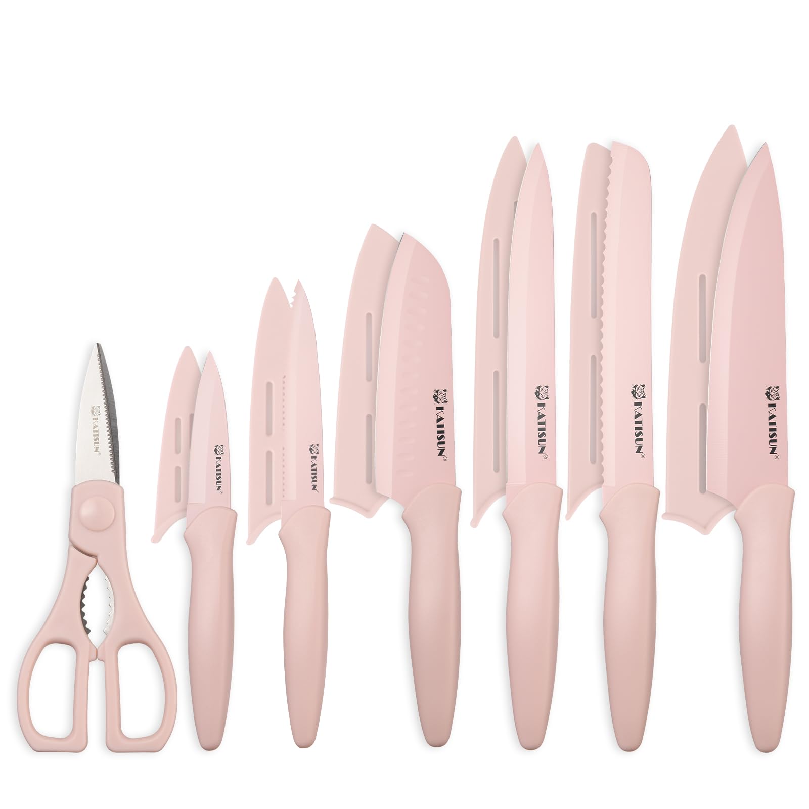 Premium Non Stick Kitchen Knife Set with Guards and Shears