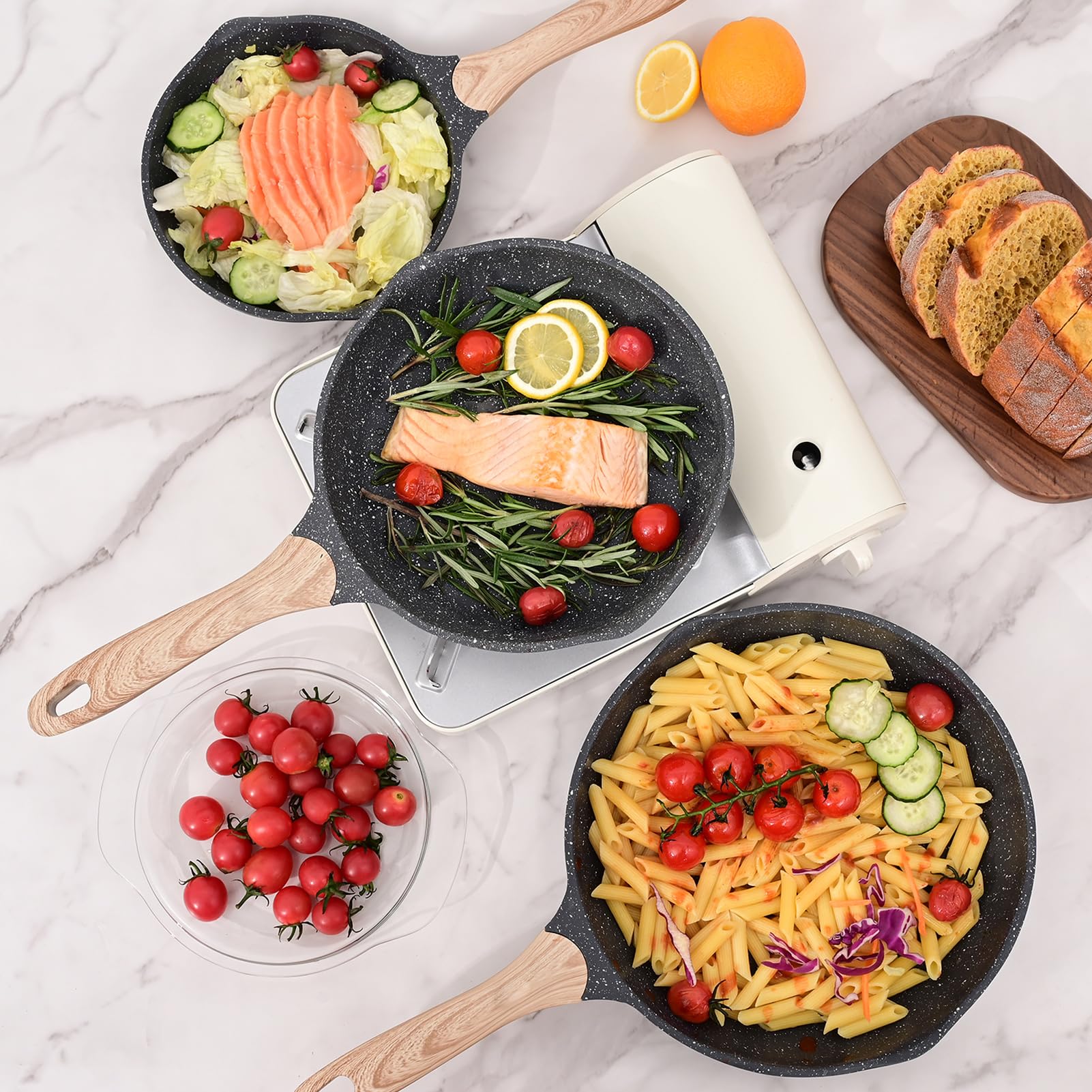 8 Inch Nonstick Frying Pan Stone Coating Induction Skillet
