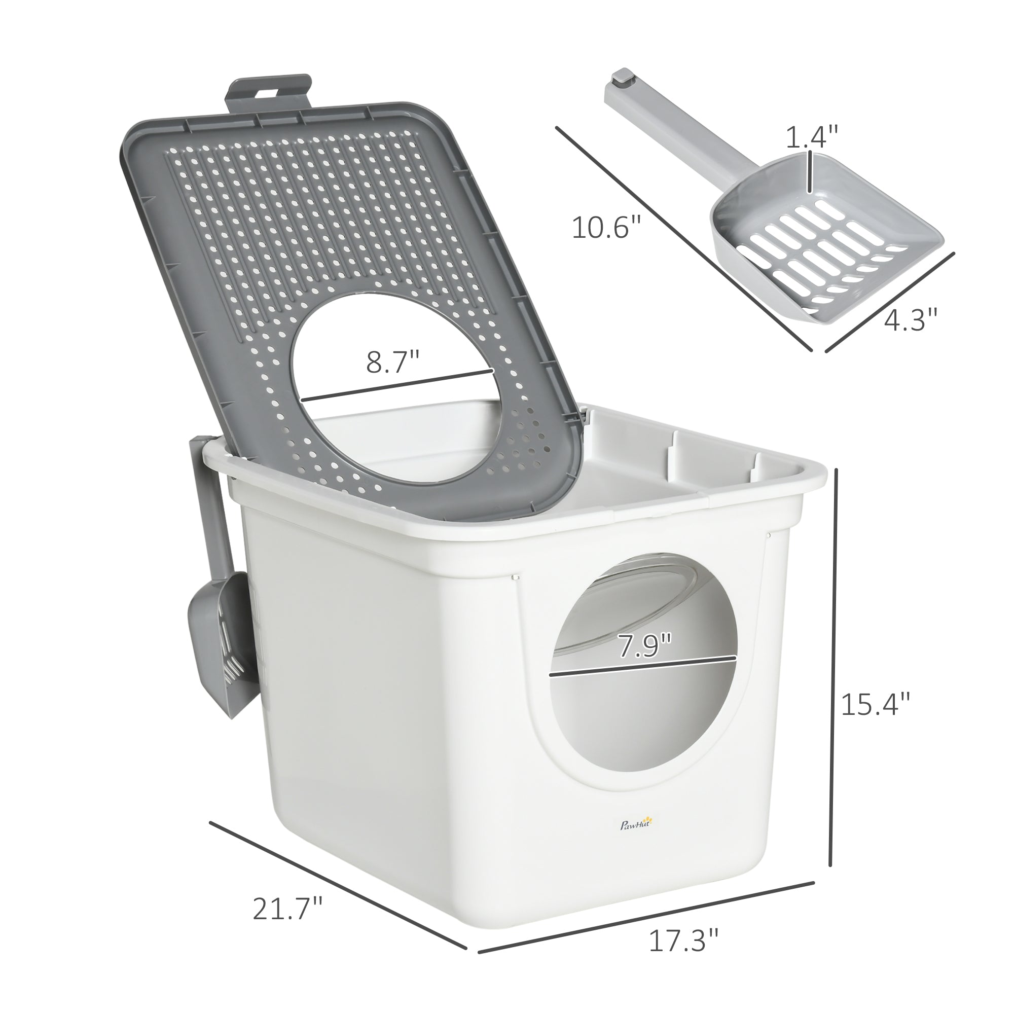 Premium Covered Cat Litter Box with Top Exit and Odor Control