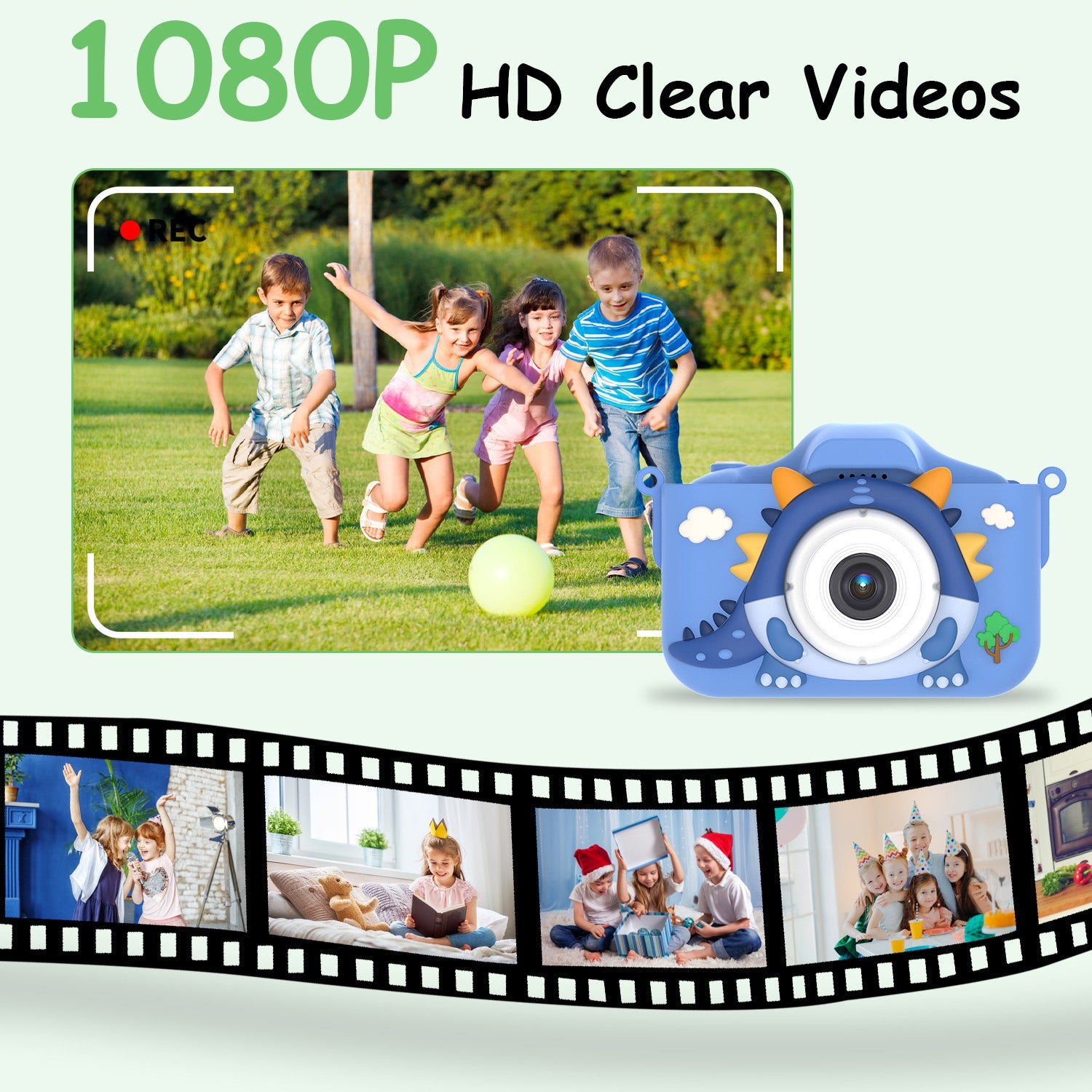 Dinosaur Kids Selfie Camera 48MP HD Digital Camera