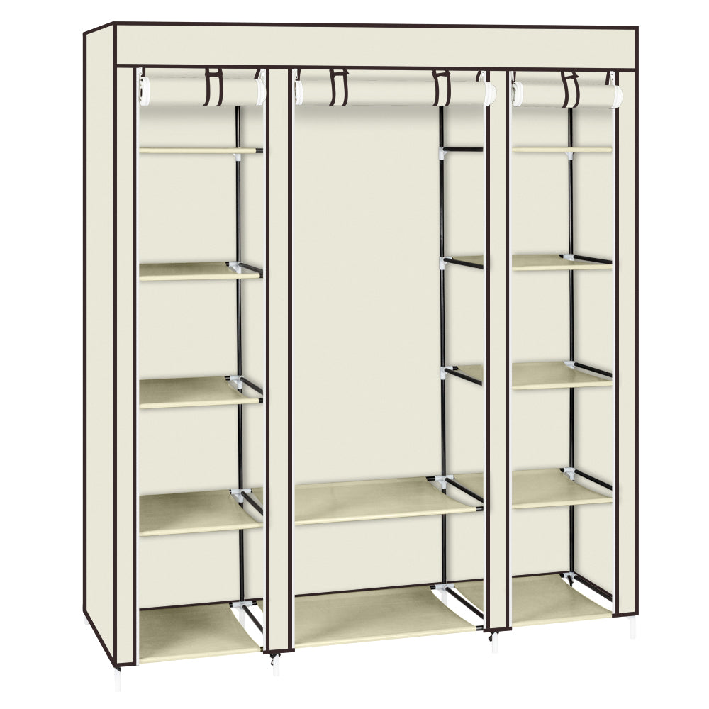 Large Fabric Wardrobe Closet 12 Shelves with Hanging Storage