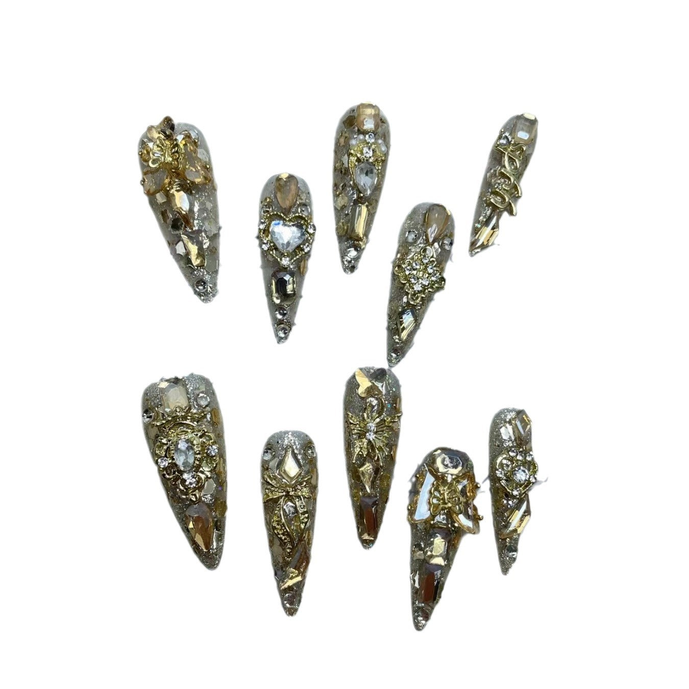 Luxury Elegant Handmade Wearable Long Manicure Nails