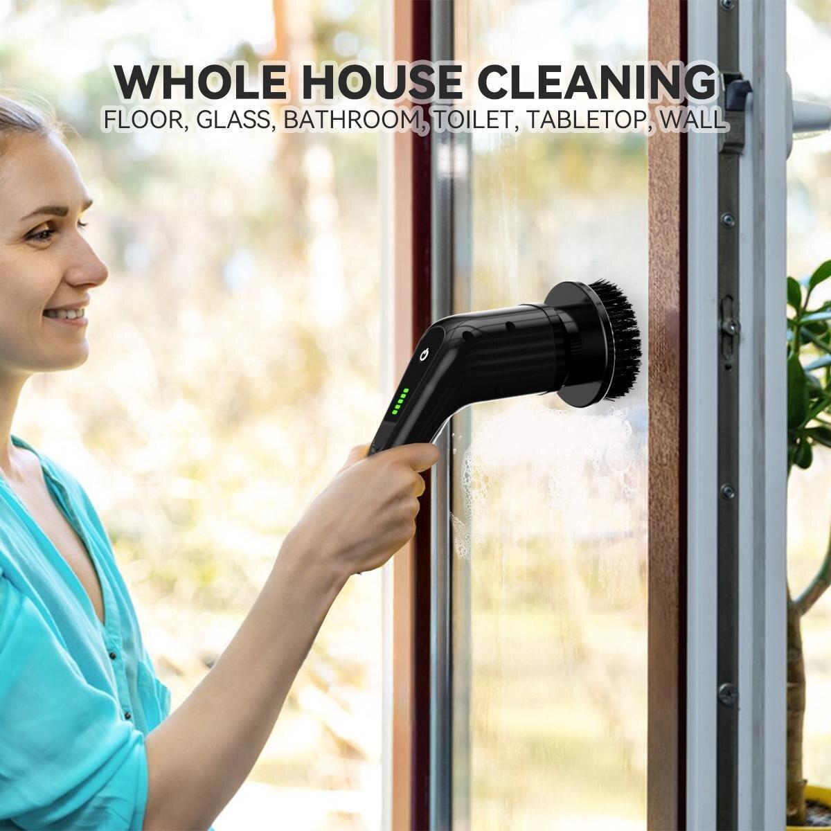 Electric Cleaning Brush with Adjustable Handle and Power