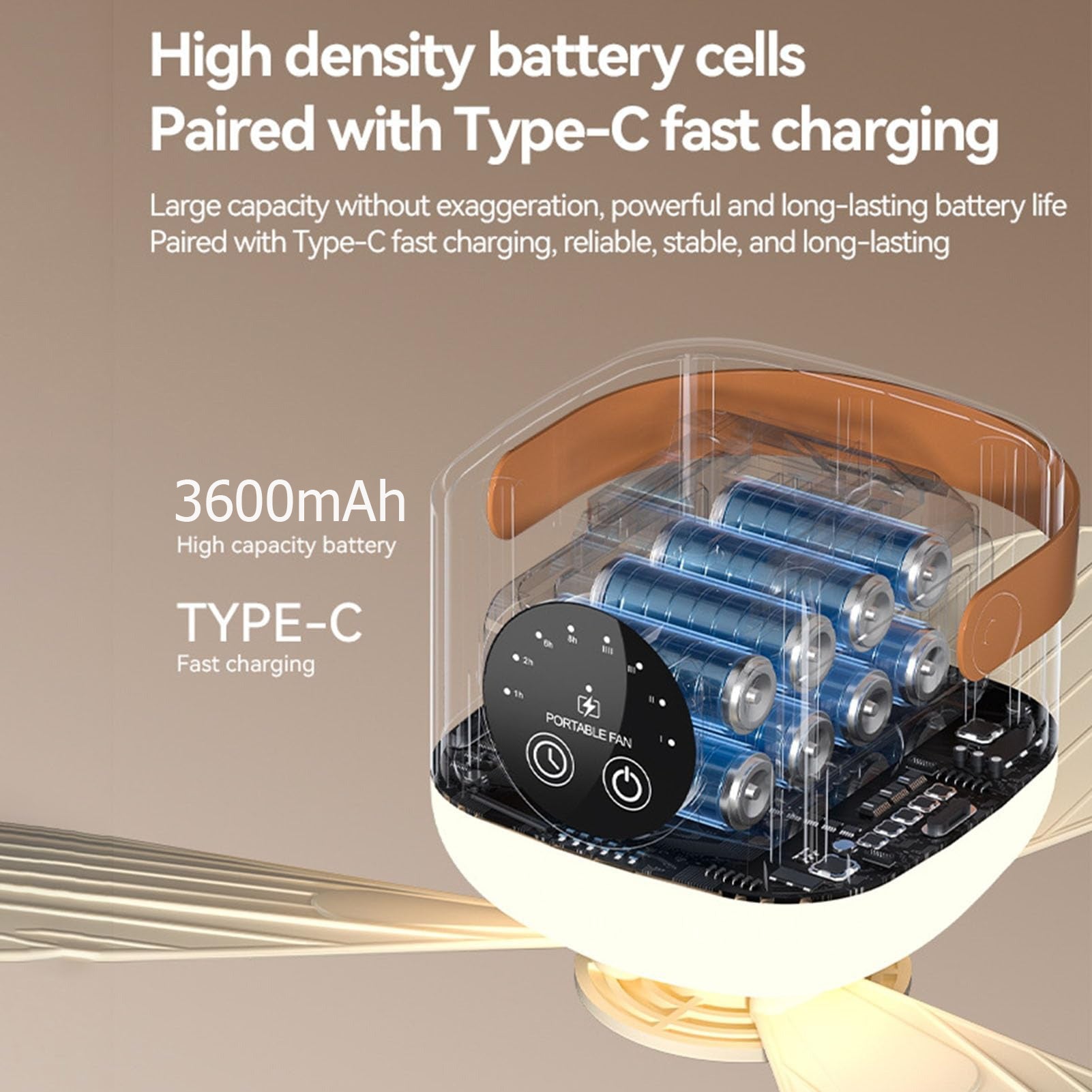 Portable Fan 3600mAh LED Light Mosquito Repellent Remote Control