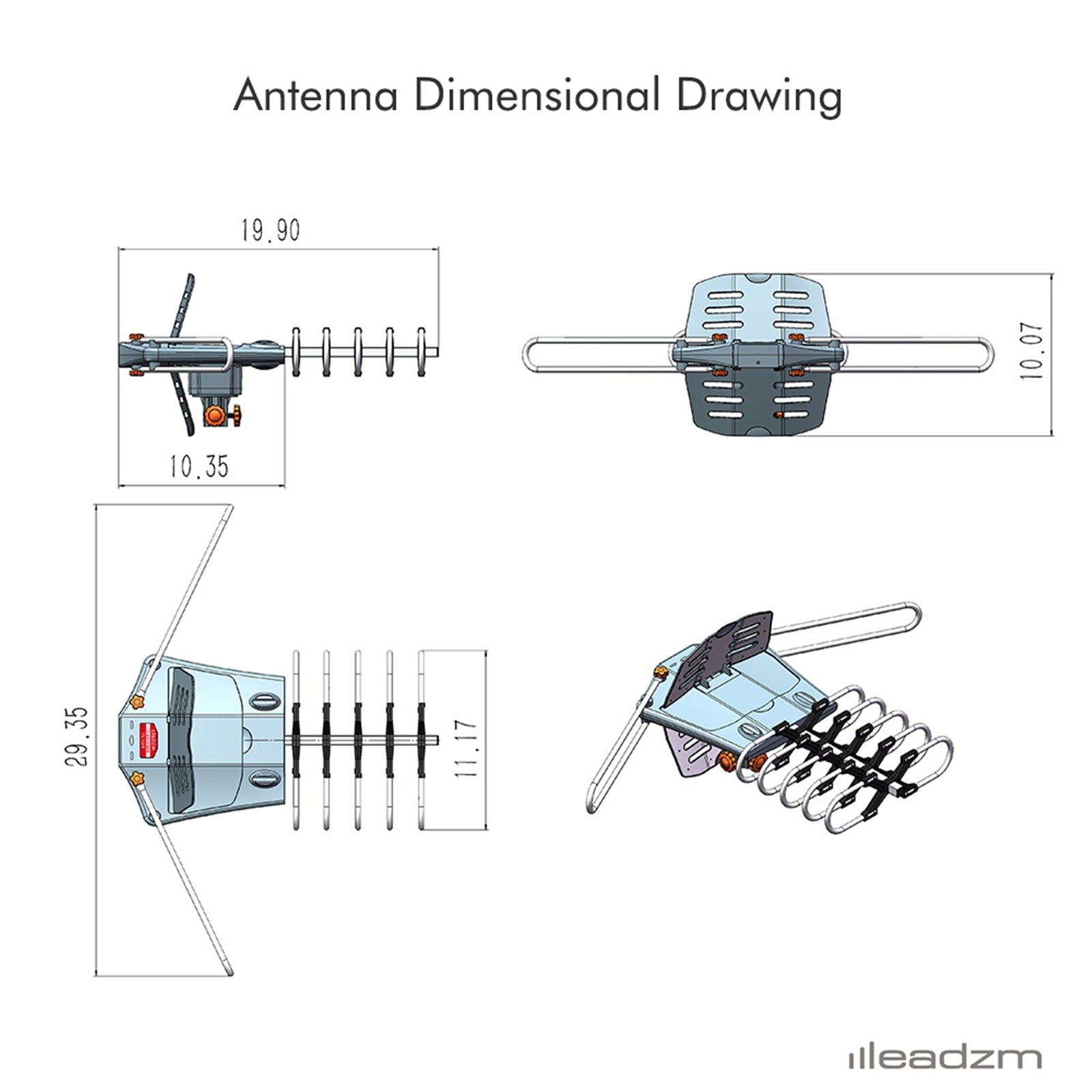 Outdoor TV Antenna 360 Degree Rotation High Gain Signal