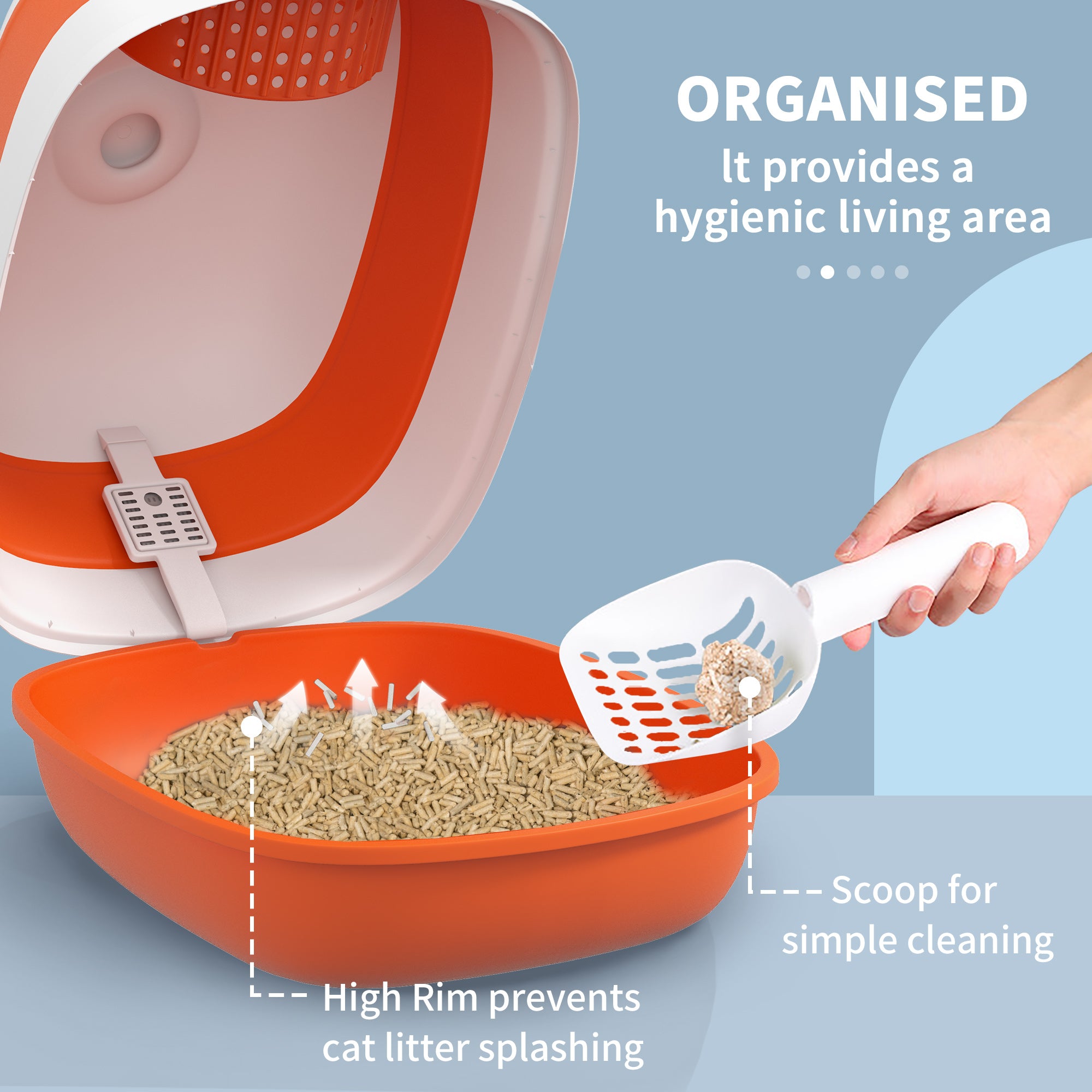 Premium Dome Covered Cat Litter Box with Lid for Privacy and Clean
