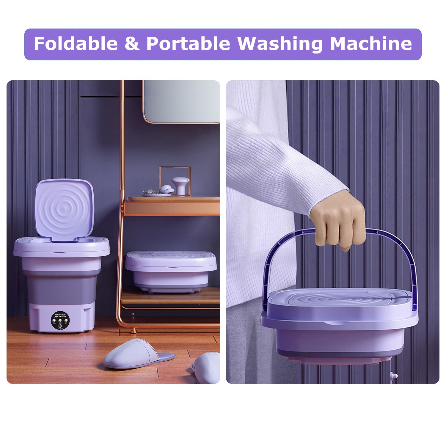 Powerful Foldable Portable Washing Machine Compact Laundry