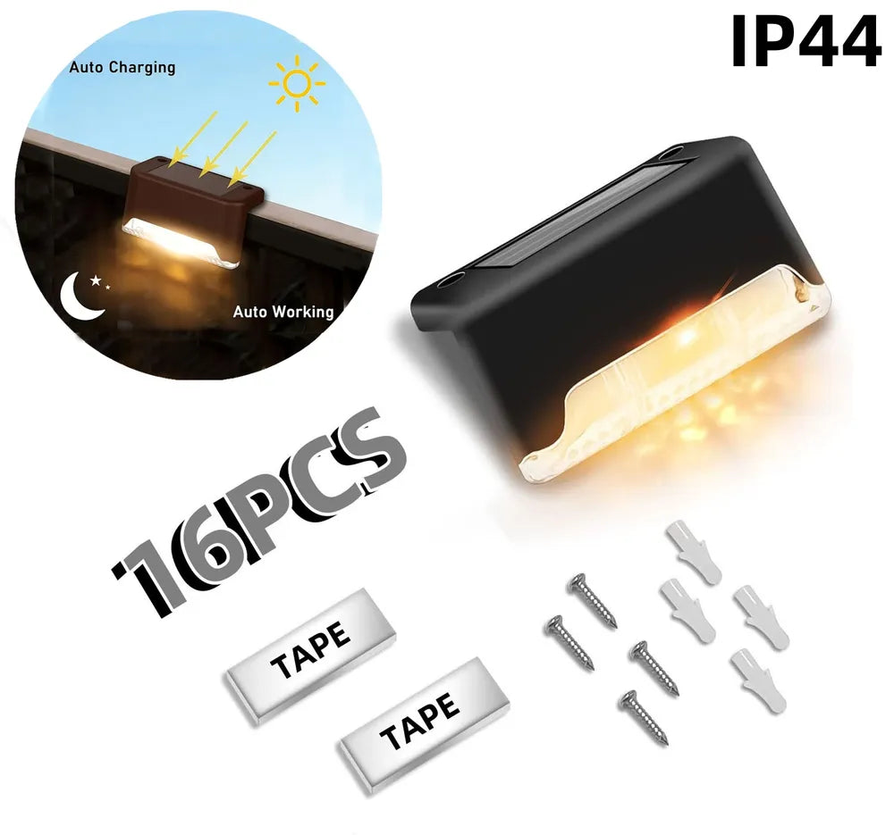 Solar Outdoor LED Step Lights 16/32PCS Garden Pathway Lighting