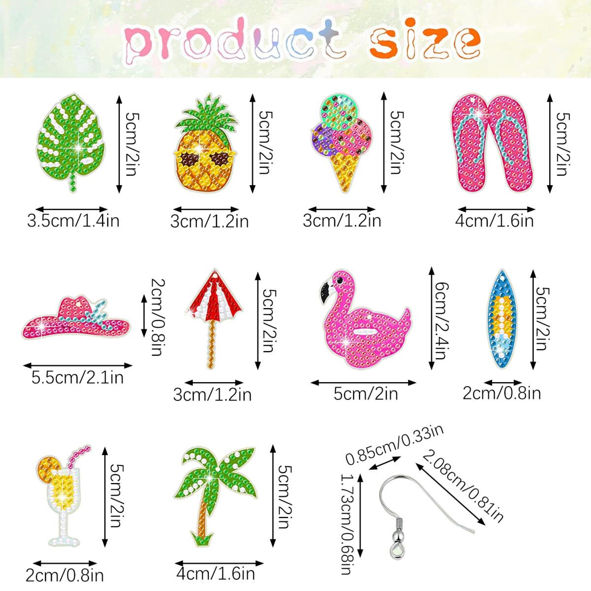 Premium Hawaii Theme Rhinestone Earrings Kit – DIY Colorful Set