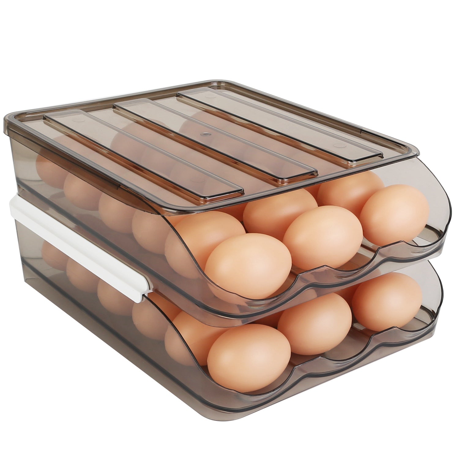 Double Layer Egg Container Holder 36 Eggs Rolling Organizer