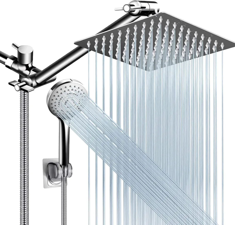 8 Inch Rain Shower Head Combo With Handheld Matte Black