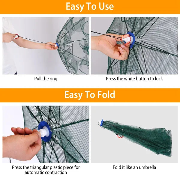 2Pcs Foldable Fishing Bait Trap Nets for Crab Shrimp Fish
