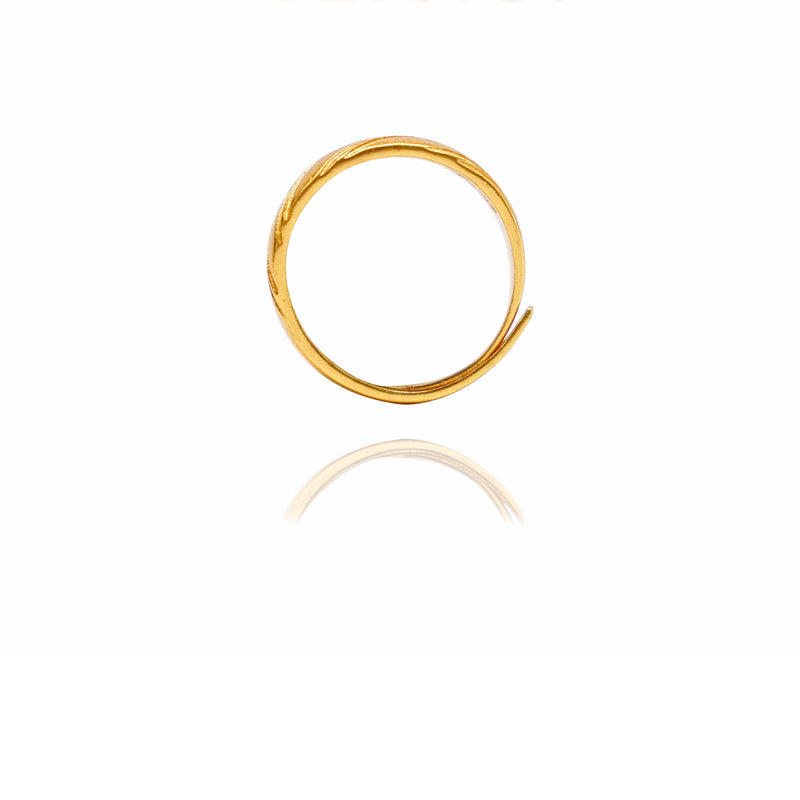 Luxury 24K Gold Dome Croissant Band Ring – Elegant Statement