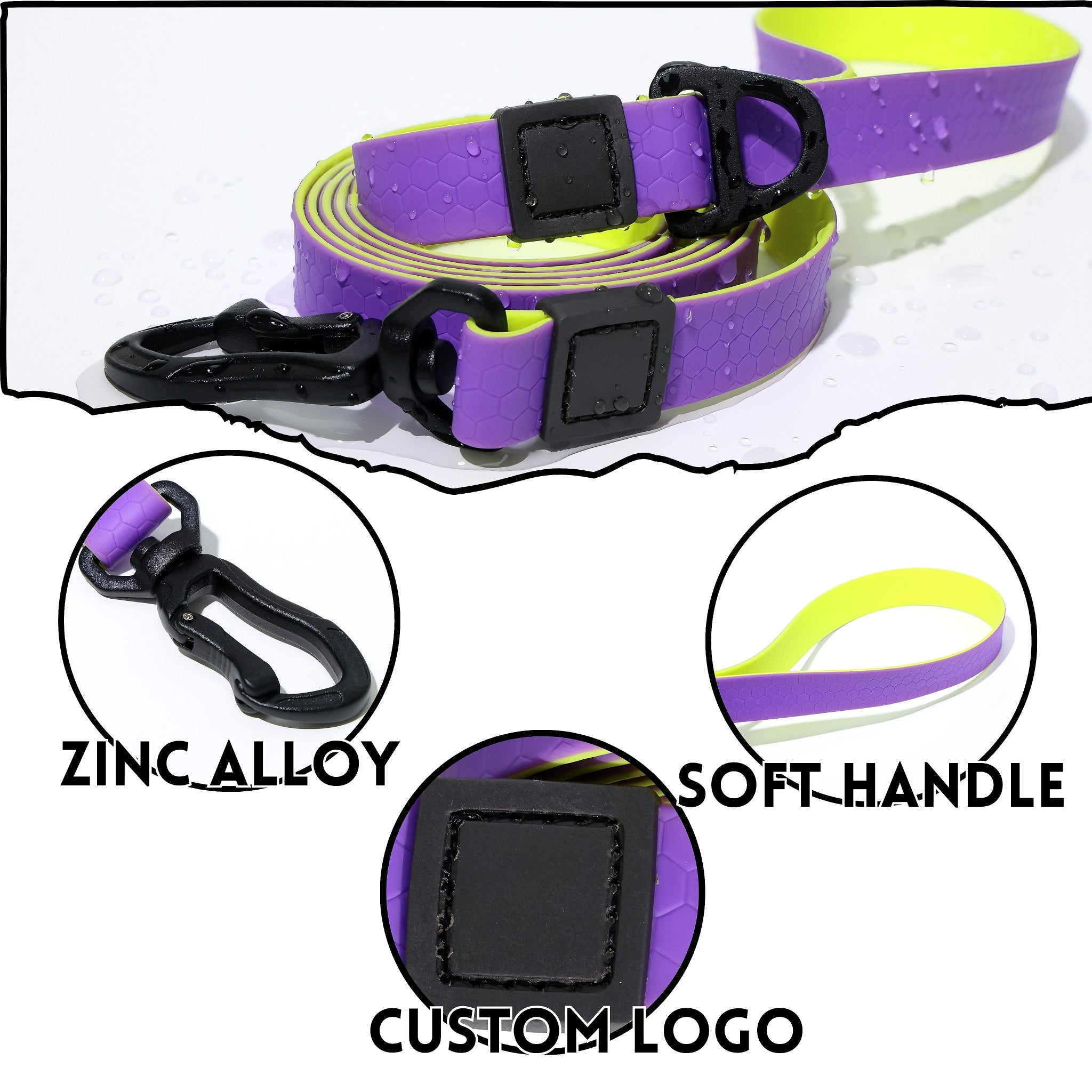 Honeycomb Embossed Dual-Color Pet Leash Set for Stylish Control