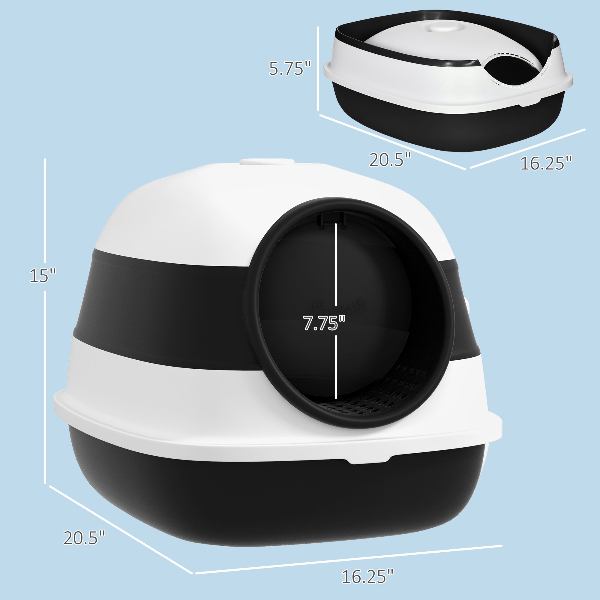 Ultimate Dome Covered Cat Litter Box with Lid Odor Control
