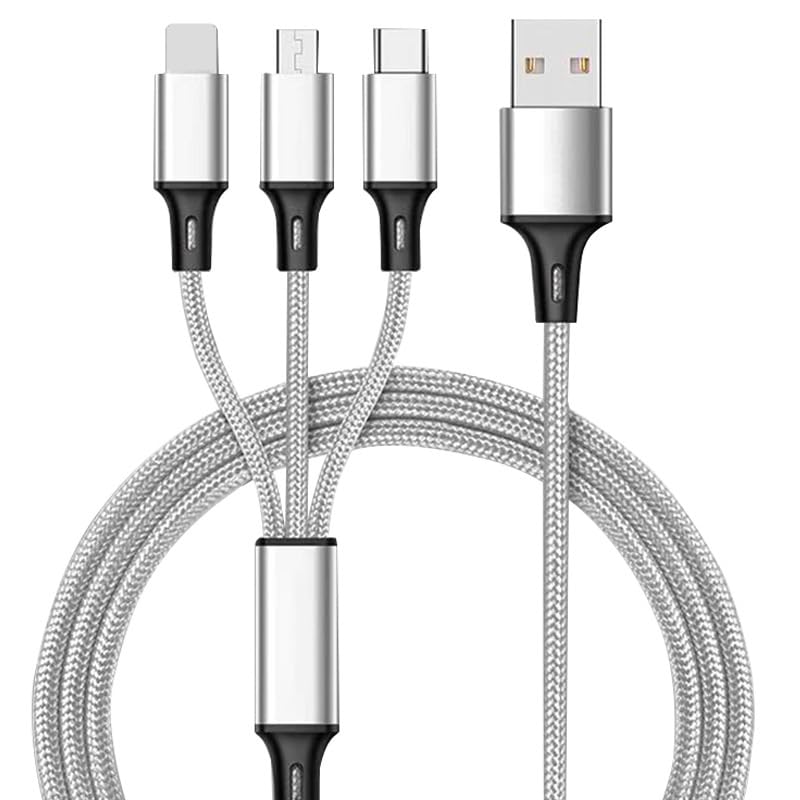 3 in 1 Charging Cable Type C Micro USB Multi Device Fast Charger Cord