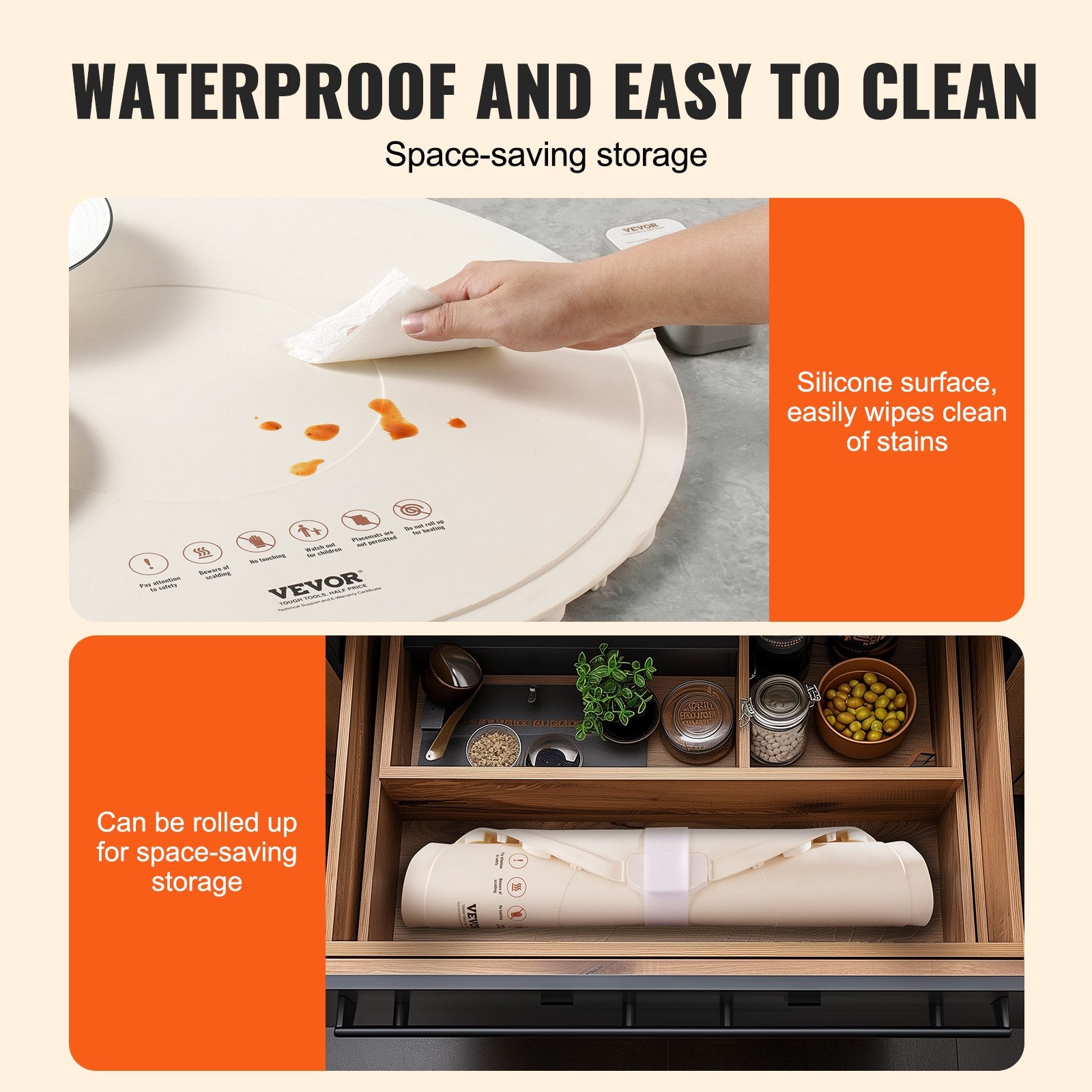 Electric Warming Tray Rollable Food Heating Mat with Control