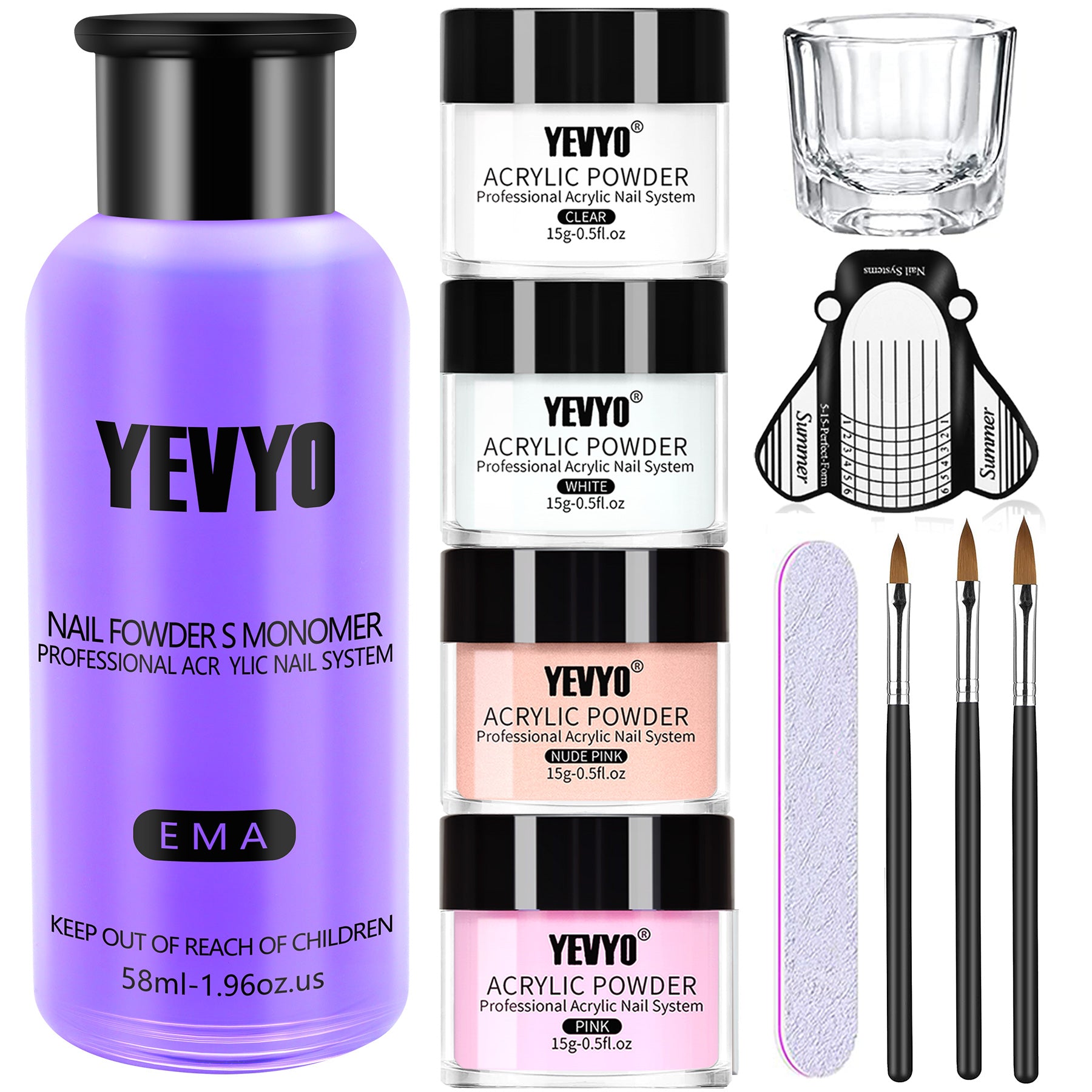 Professional Acrylic Nail Kit with Powder Liquid Set for Nail Extension