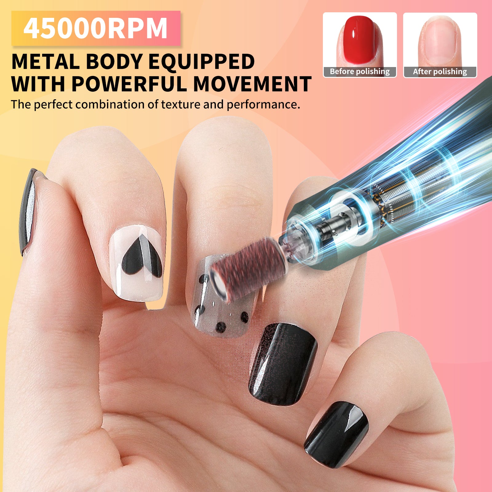 45000RPM Gradient Rechargeable Nail Drill
