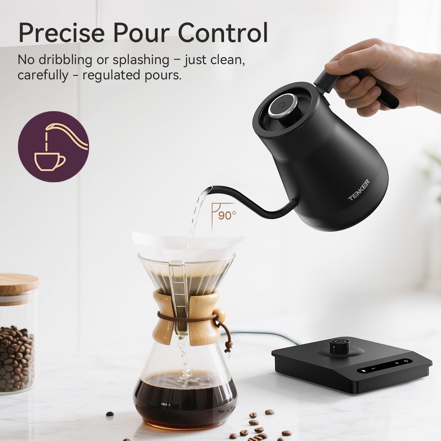 Gooseneck Electric Kettle with Temperature Control & Keep Warm Function