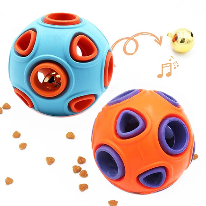 Premium Dog Rubber Ball Toy with Bell Sound Two Pack
